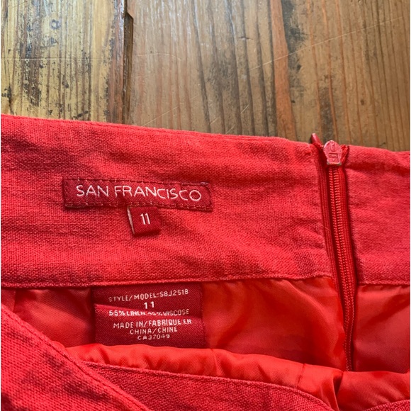 Beautiful Red Linen Skirt (11) - Picture 3 of 3